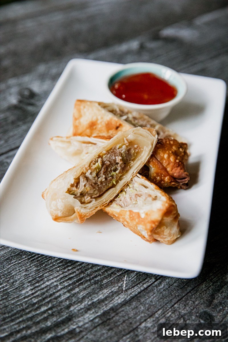 Crispy Homemade Egg Rolls Recipe with Savory Dipping Sauce 7 Egg rolls with dipping sauces