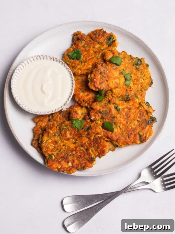 vegan courgette fritters with coconut yoghurt.