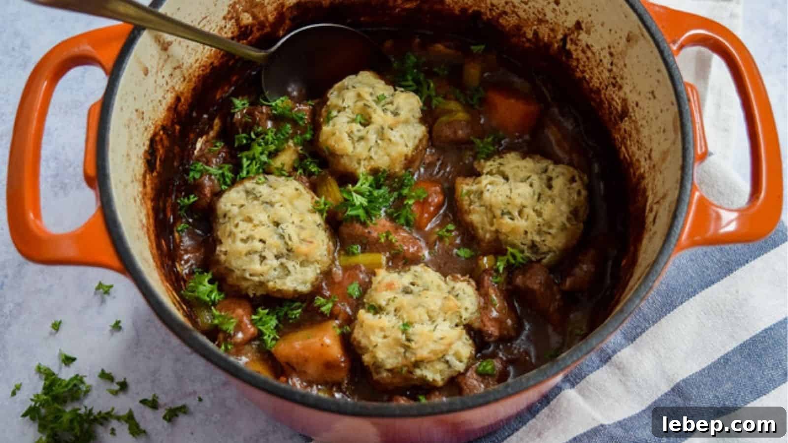 Beef Stew with Thyme Dumplings