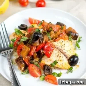 Tilapia Caponata in a skillet