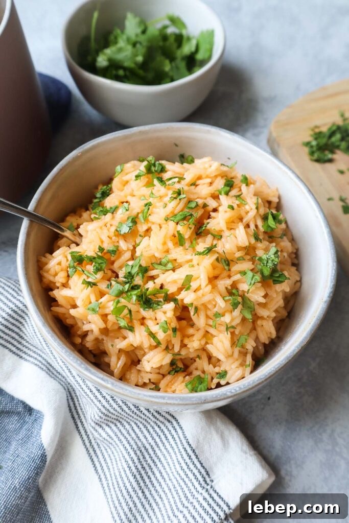 Collagen-Rich Bone Broth Rice Recipe for Flavorful Meals 4 white bowl with bone broth rice topped with cilantro