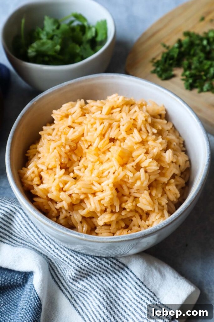 Collagen-Rich Bone Broth Rice Recipe for Flavorful Meals 6 white bowl with bone broth rice and a cutting board with cilantro