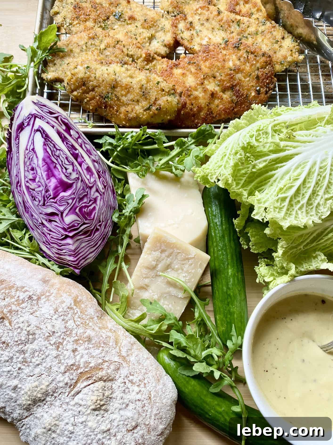 Crispy Chicken Caesar Slaw — Quick Chicken Strip Salad Recipe 5 Caesar Slaw with Crispy Chicken Strips