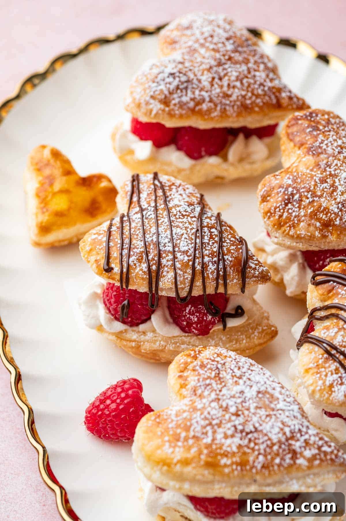 12 Romantic Valentine's Day Desserts to Impress Your Loved One 7 Puff Pastry Hearts with Raspberries