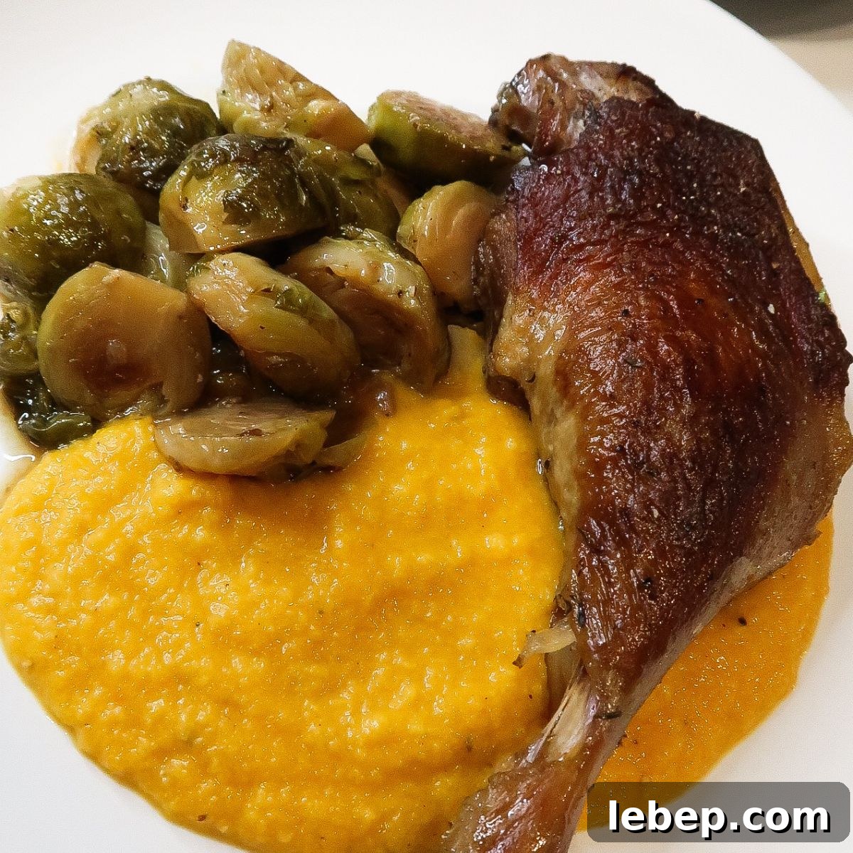 Roasted duck legs.