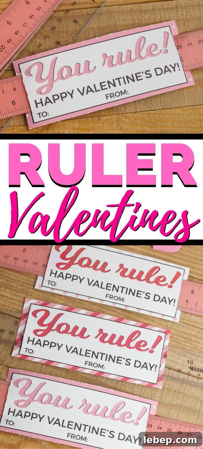 Ruler Valentines for the Classroom