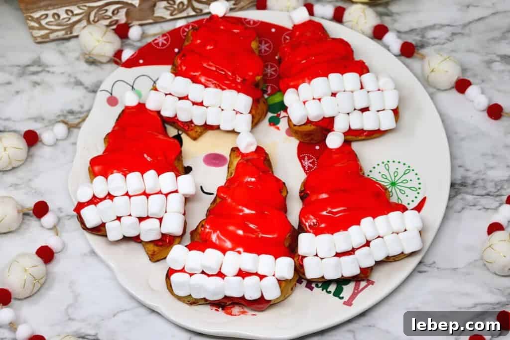 Santa Hat Cinnamon Rolls — Festive Christmas Breakfast Recipe 2 christmas cinnamon rolls