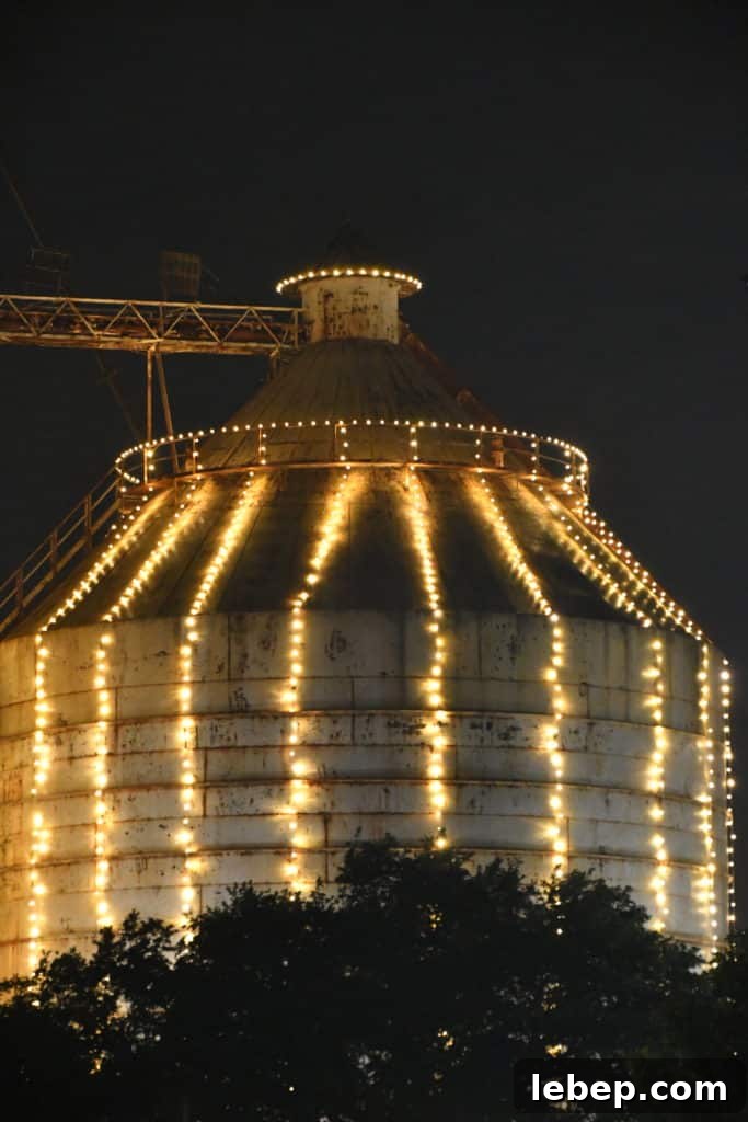 Waco Travel Guide: Top Attractions, Food, and Day Trips 4 Magnolia Market Silo lit up at Christmas Time