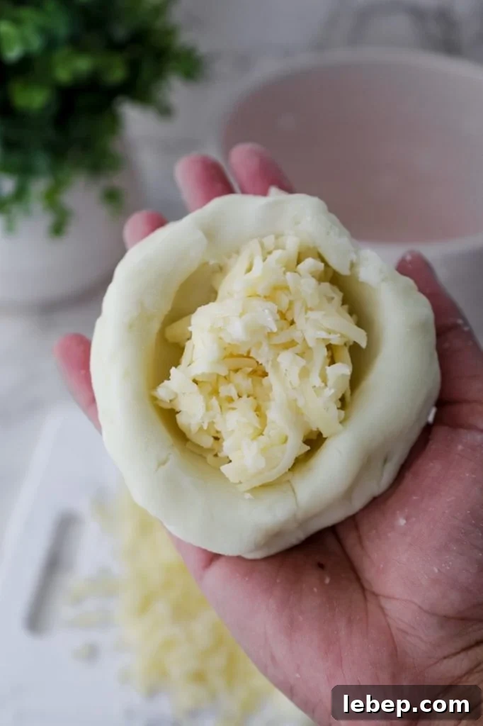 Cheesy korean potato pancake stuffed with mozarella