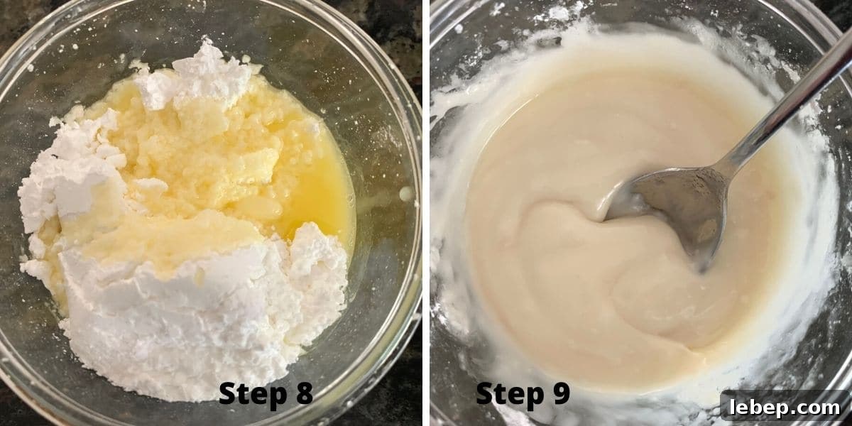 Gluten-Free Apple Fritters: Air Fryer or Classic Fried Recipe 9 Photos mixing the ingredients to make the glaze.
