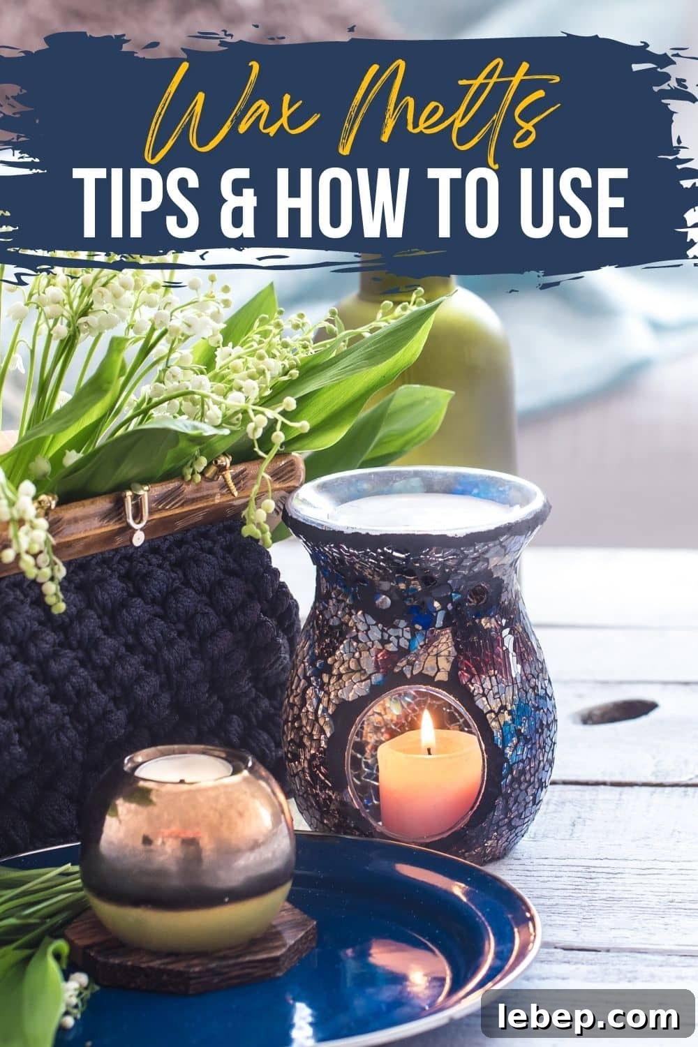 wax melt warmer with wax melts and candle