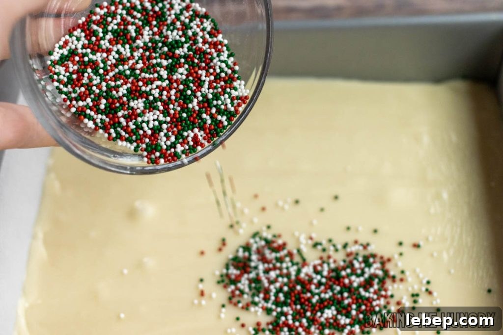 sprinkles being added to the top