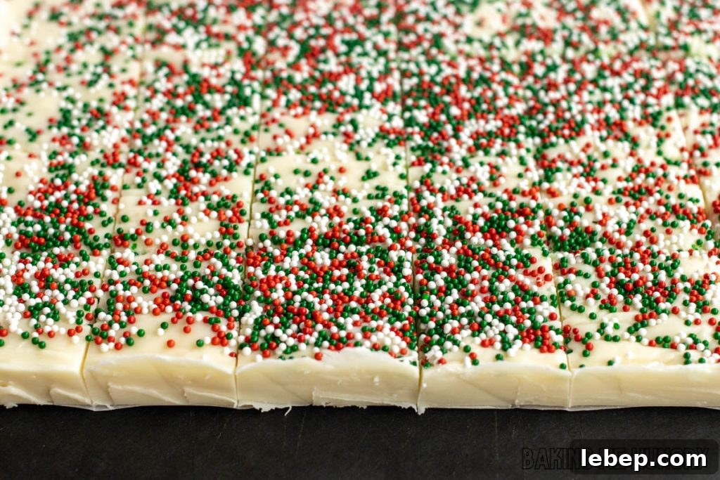 side view of the white chocolate fudge
