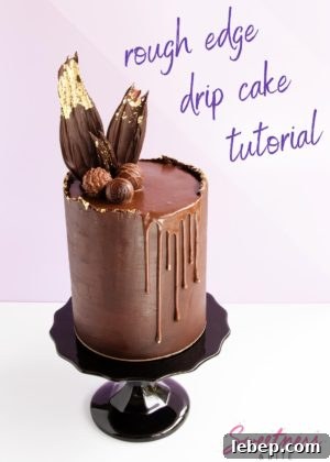 Rough Edge Ganache Drip Cake Tutorial