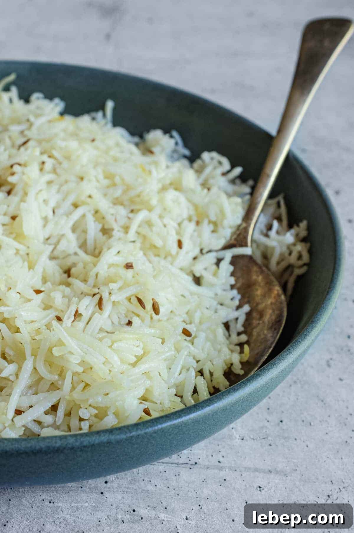 Jeera pulao style basmati rice with whole cumin seeds and aromatic spices