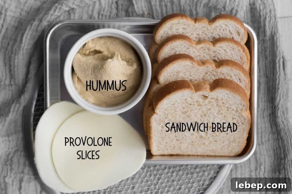 Hummus and Melted Cheese Toastie Recipe for Quick Lunch 3 ingredients for cheese toastie