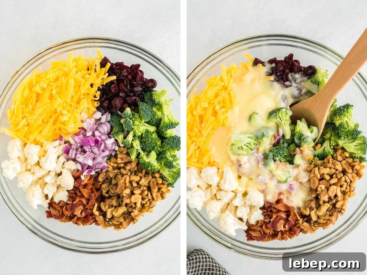how to make crunchy veggie salad with bacon