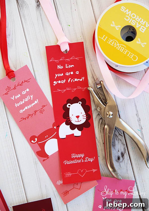 Valentine Bookmarks with ribbon