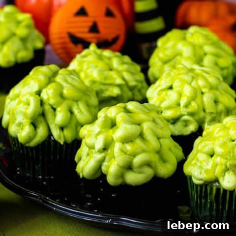 Zombie Brain Cupcakes
