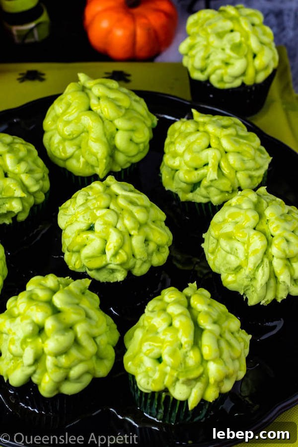 Zombie Brain Cupcakes Recipe: Creepy Halloween Dessert Tutorial 9 Zombie Brain Cupcakes