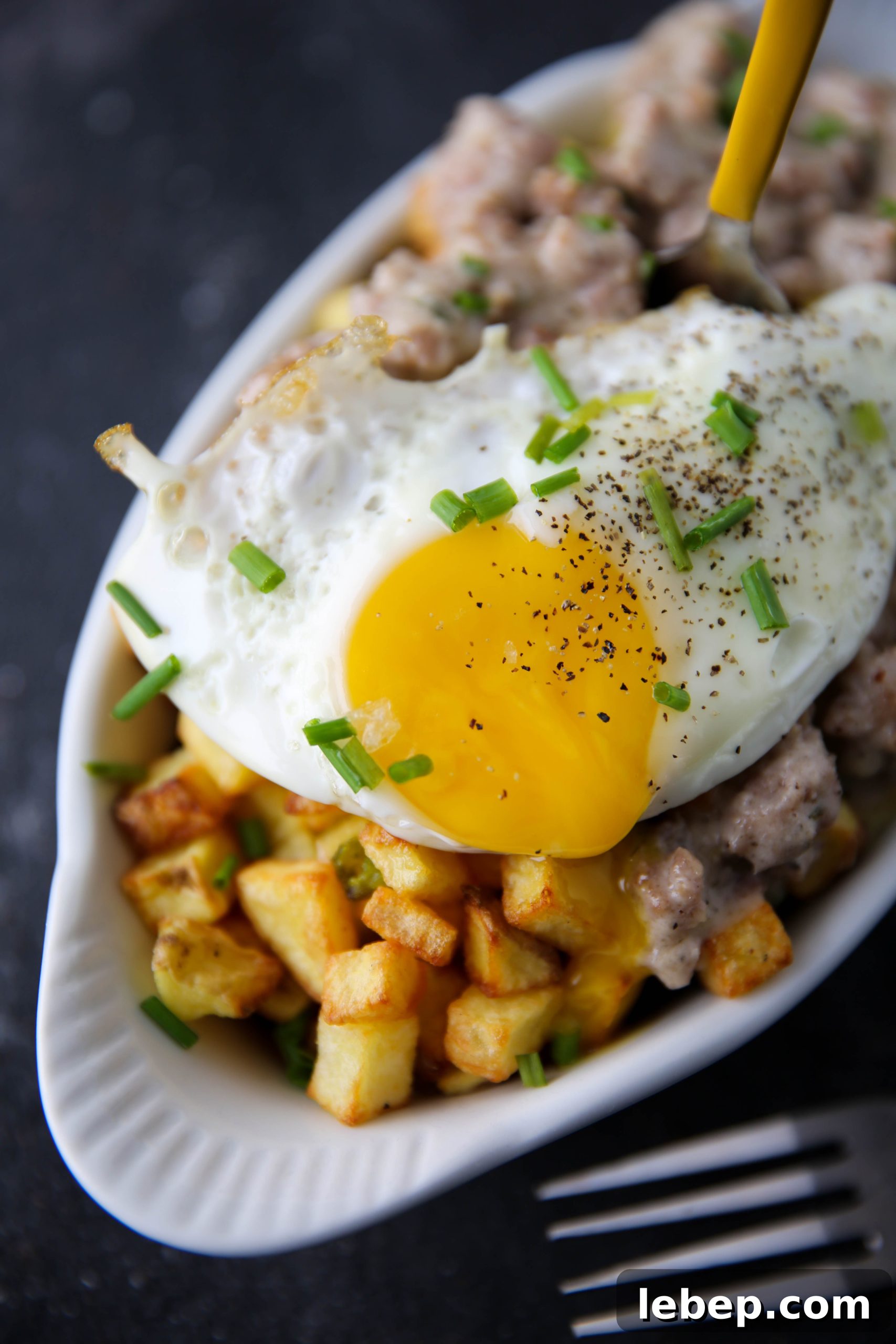 Savory Breakfast Gravy Fries Recipe: Crispy Fries with Country Gravy 7 PaleOMG Breakfast Gravy Fries