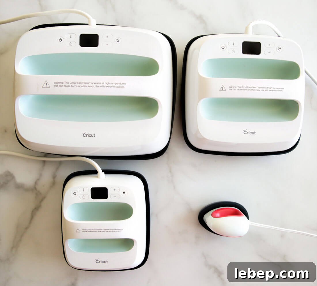 All sizes of EasyPress from Cricut