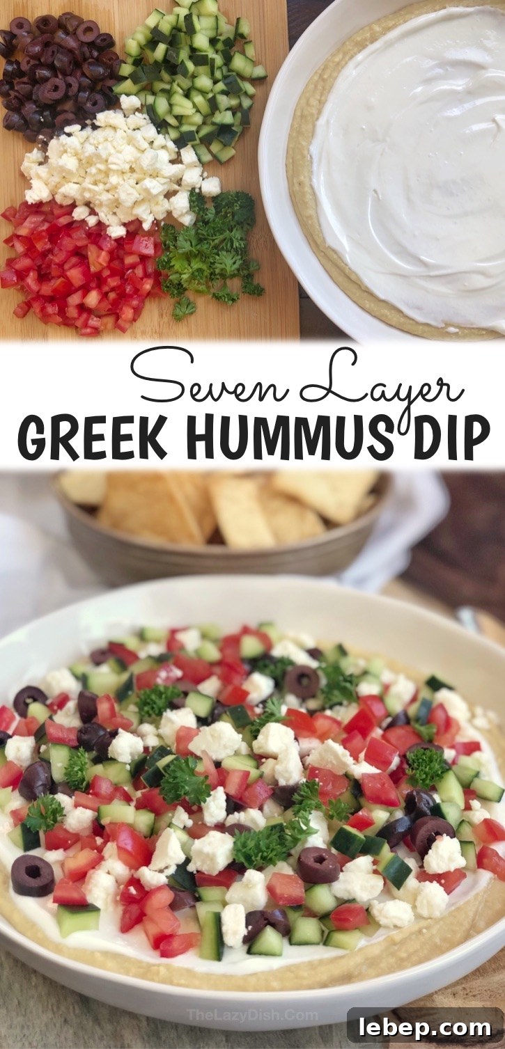 This super easy appetizer is my favorite recipe to throw together last minute! Who doesn’t love a cold make ahead party dip that is suitable for just about every occasion? It’s super quick and easy to make! The only sort-of difficult part is chopping up the fresh veggies and herbs (5 minutes), but that can be done the day before if you’re that short on time. Delicious AND healthy don’t always go together in the same sentence, but this simple party dip is the exception. Serve with pita chips!