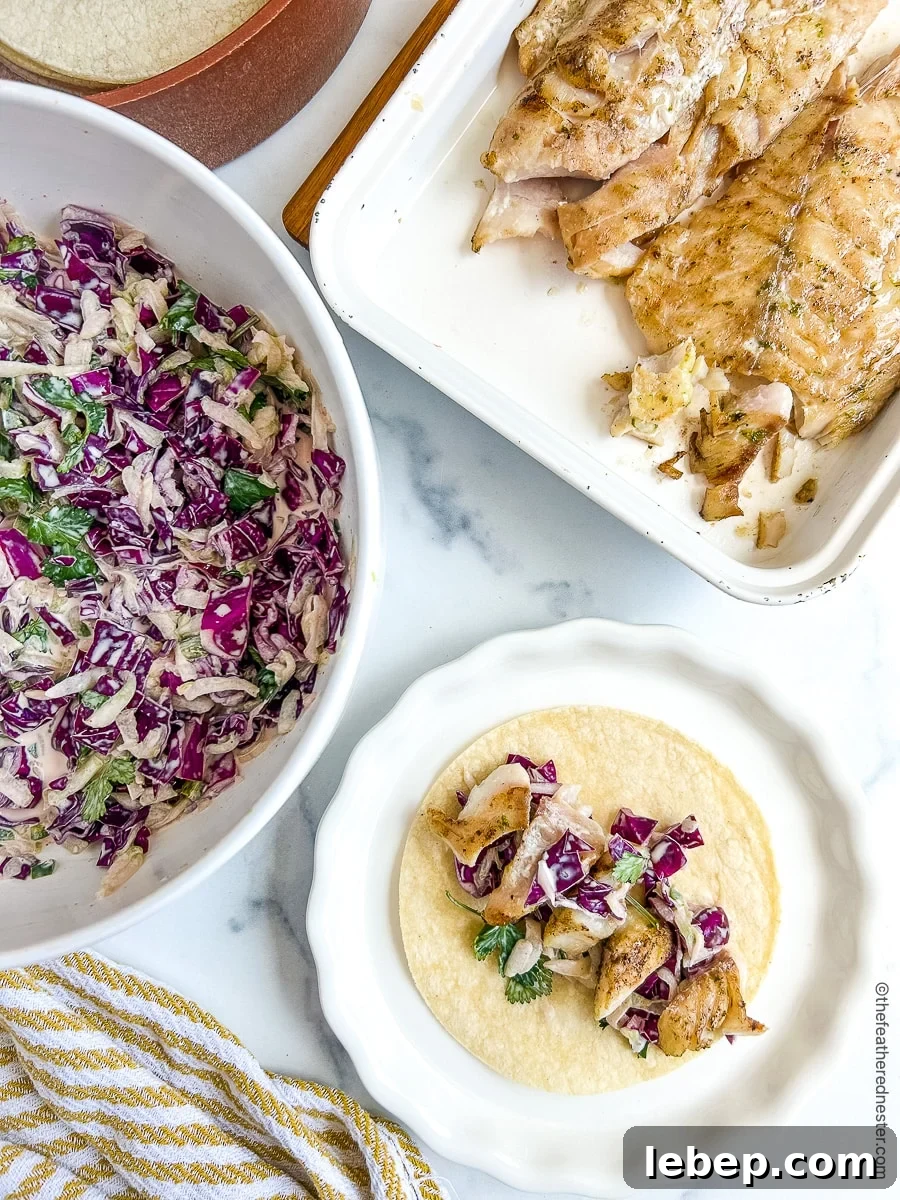 Assembling rockfish tacos.