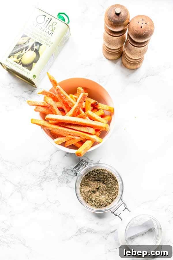 Crispy Air Fryer Sweet Potato Fries Recipe 4 Put sweet potato fries in the Air Fryer and cook them crispy. These Air Fryer frozen sweet potato fries are done in less than 15 minutes. Golden brown and crispy. They are a great side dish you can serve with any main dish.