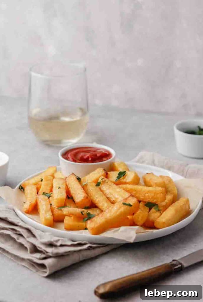 Air fryer polenta fries with ketchup