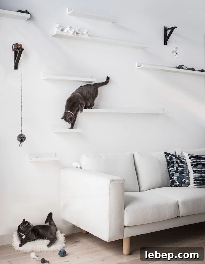 20 Clever IKEA Hacks to Delight Your Cat 11 Floating Cat Steps
