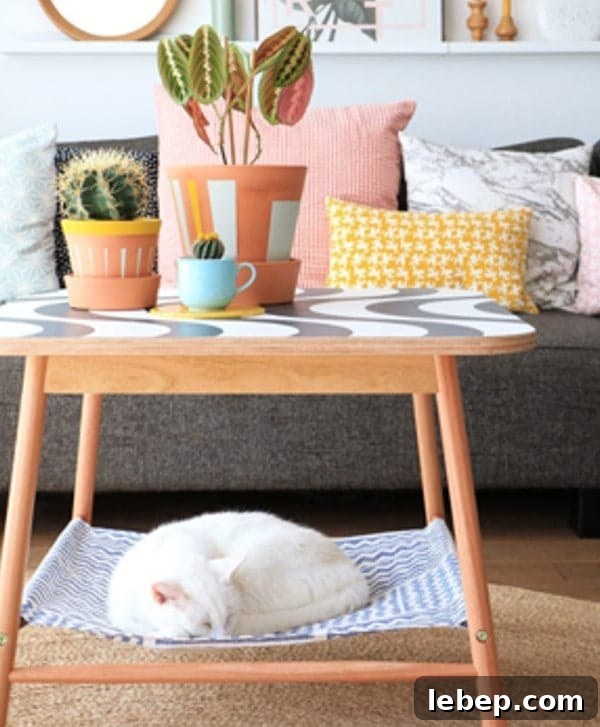 20 Clever IKEA Hacks to Delight Your Cat 21 coffee table cat hammock