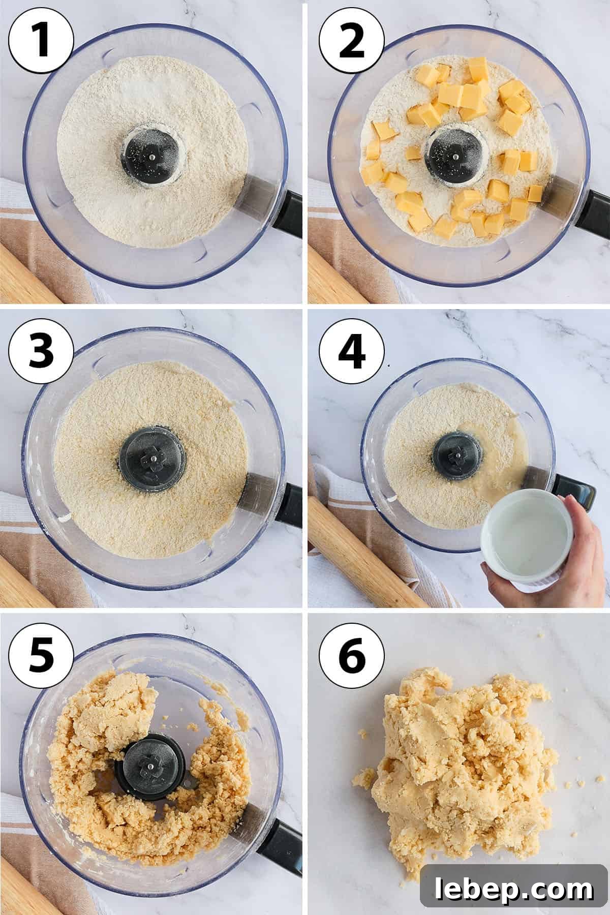 Process Shot: making the pastry in the food processor.