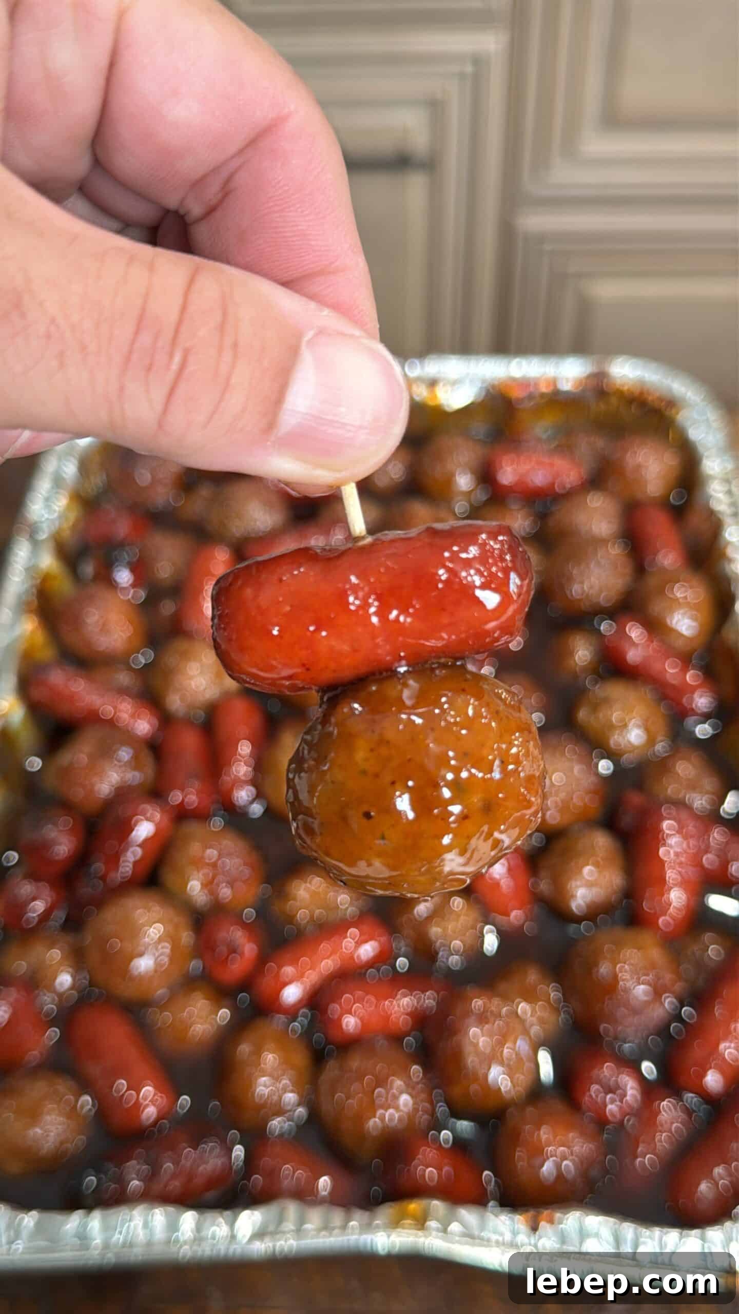 Smoked BBQ Meatballs & Little Smokies Recipe for Party Snacks 2 Smoked BBQ meatballs and little smokies