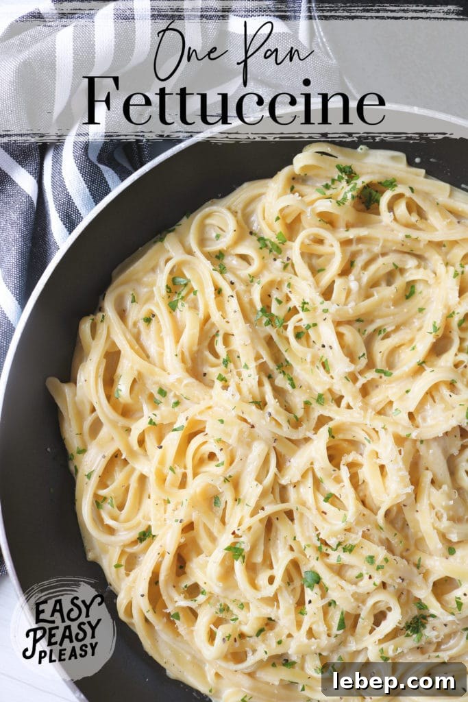 25-Minute One-Pan Fettuccine: Creamy Dinner in One Skillet 2 Cook up this easy One Pan Fettuccine in 20 minutes. Perfect for any weeknight dinner.