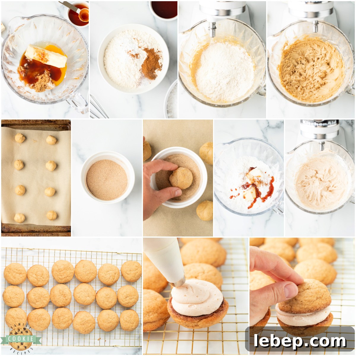 Step by step instructions on how to make Apple Cider Snickerdoodle Cream Pies.
