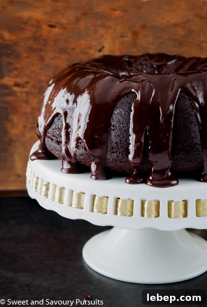Rich Chocolate Stout Bundt Cake Recipe for Moist Decadence 2 Chocolate Stout Bundt Cake with chocolate ganache.