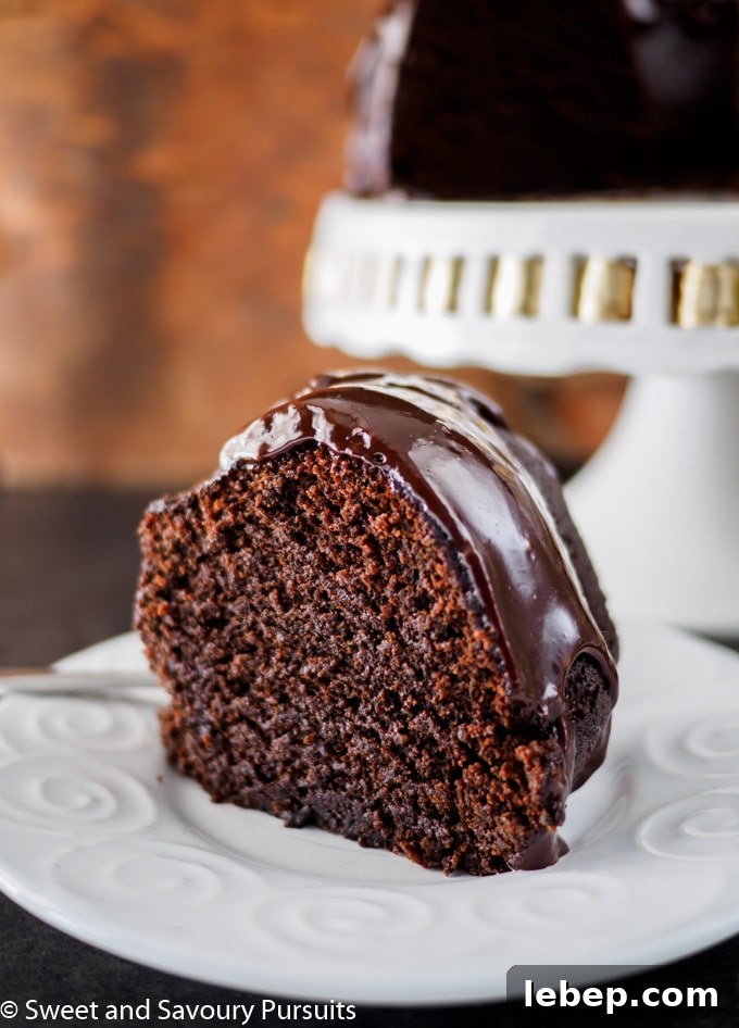 Rich Chocolate Stout Bundt Cake Recipe for Moist Decadence 4 Slice of Chocolate Stout Bundt Cake.