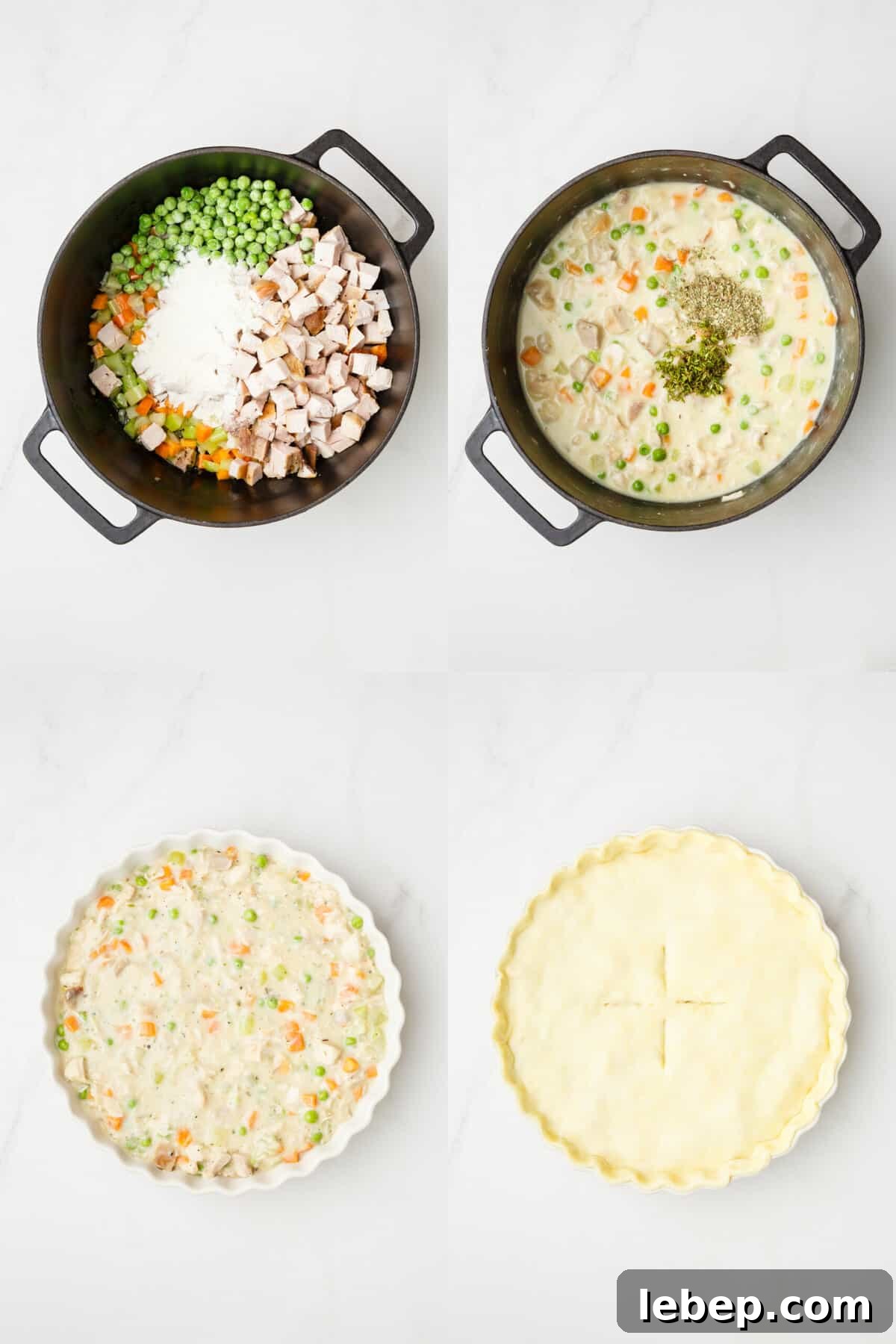 Comfortable Turkey Pot Pie Recipe with Flaky Crust 5 steps to make turkey pot pie.