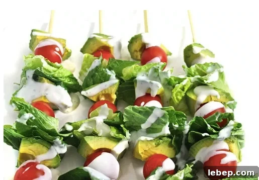 Skinny guacamole salad sticks