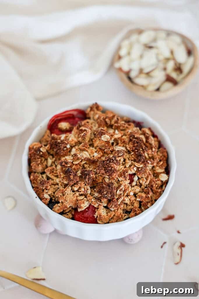 A berry breakfast crumble/crisp.