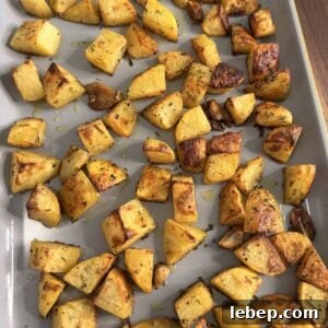 Crispy Rosemary Garlic Roasted Potatoes Recipe 5 Finished roasted potatoes