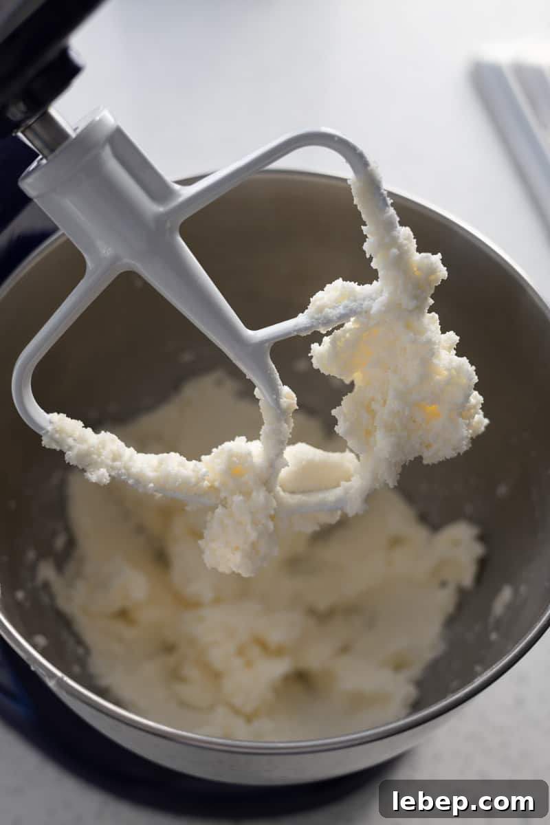 Creamed butter and sugar in a stand mixer.