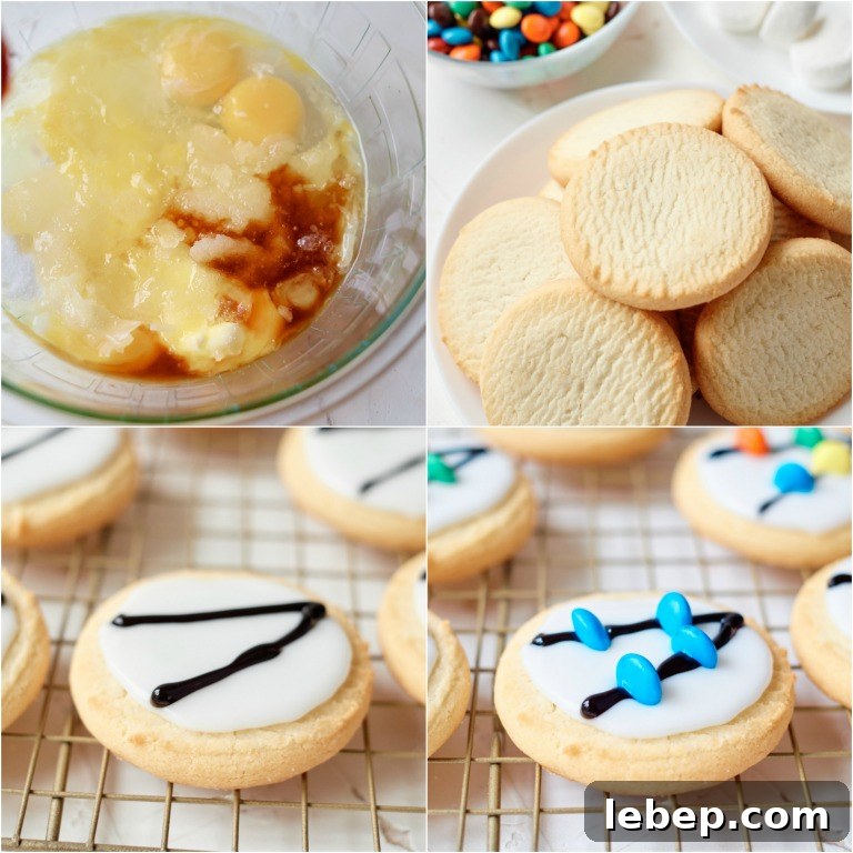 Christmas Light Sugar Cookies: Festive Decorating Tips & Recipe 3 image collage showing the steps for making these decorated Christmas cookies