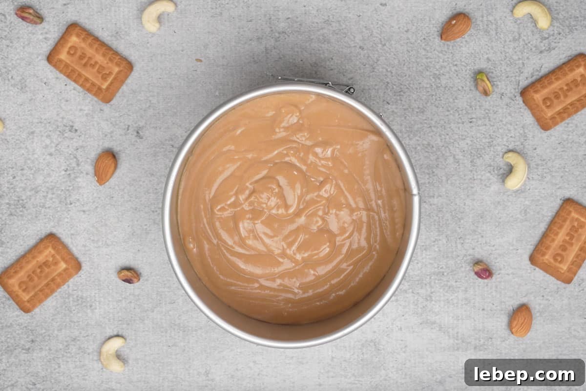 Batter poured in the pan.