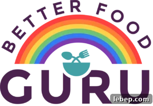 logo for better food guru vegan food blog.