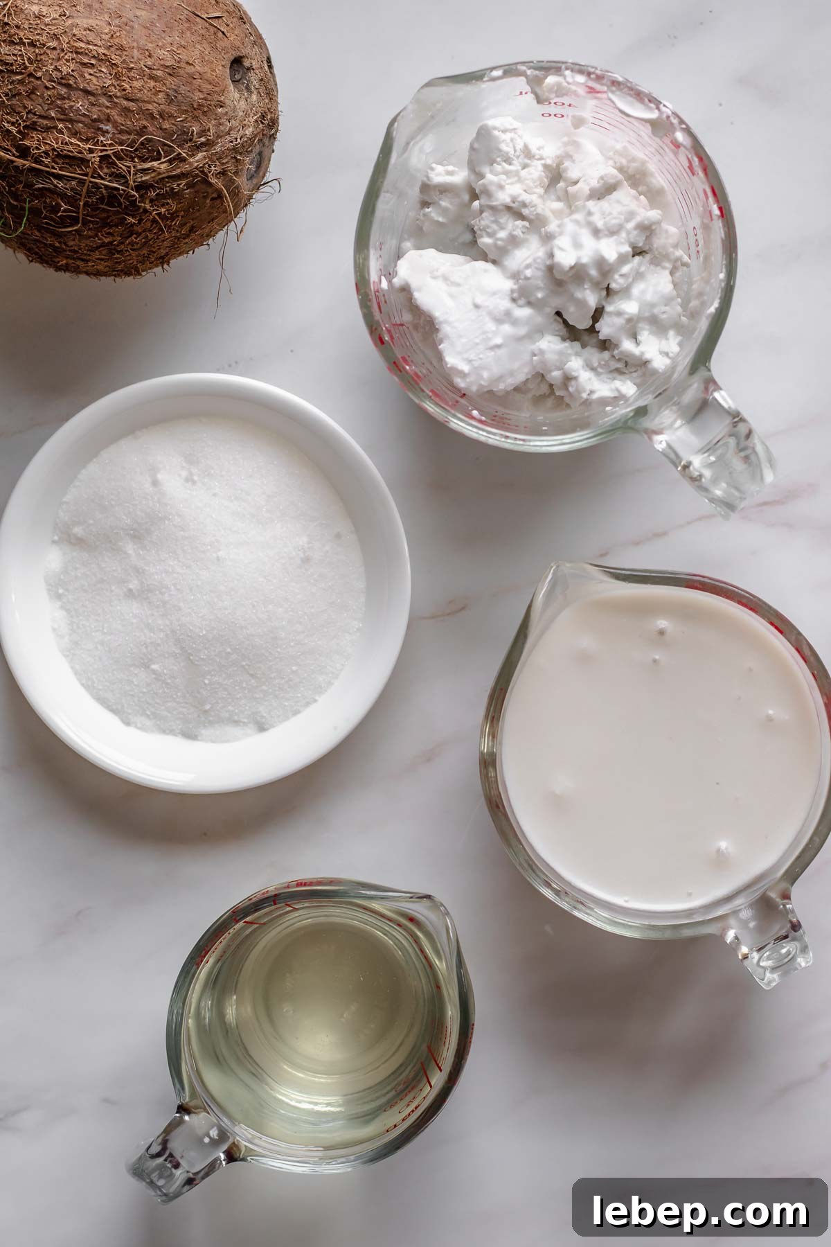 Creamy Coconut Sorbet Recipe: Refreshing Tropical Dessert 4 Ingredients for coconut sorbet.