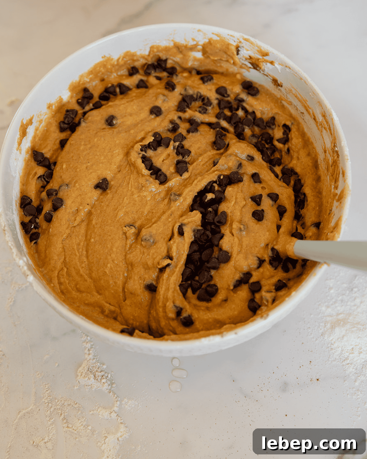 Large-Batch Pumpkin Chocolate Chip Muffins Recipe 4 chocolate chips folded into batter