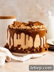 Cake with biscoff drip