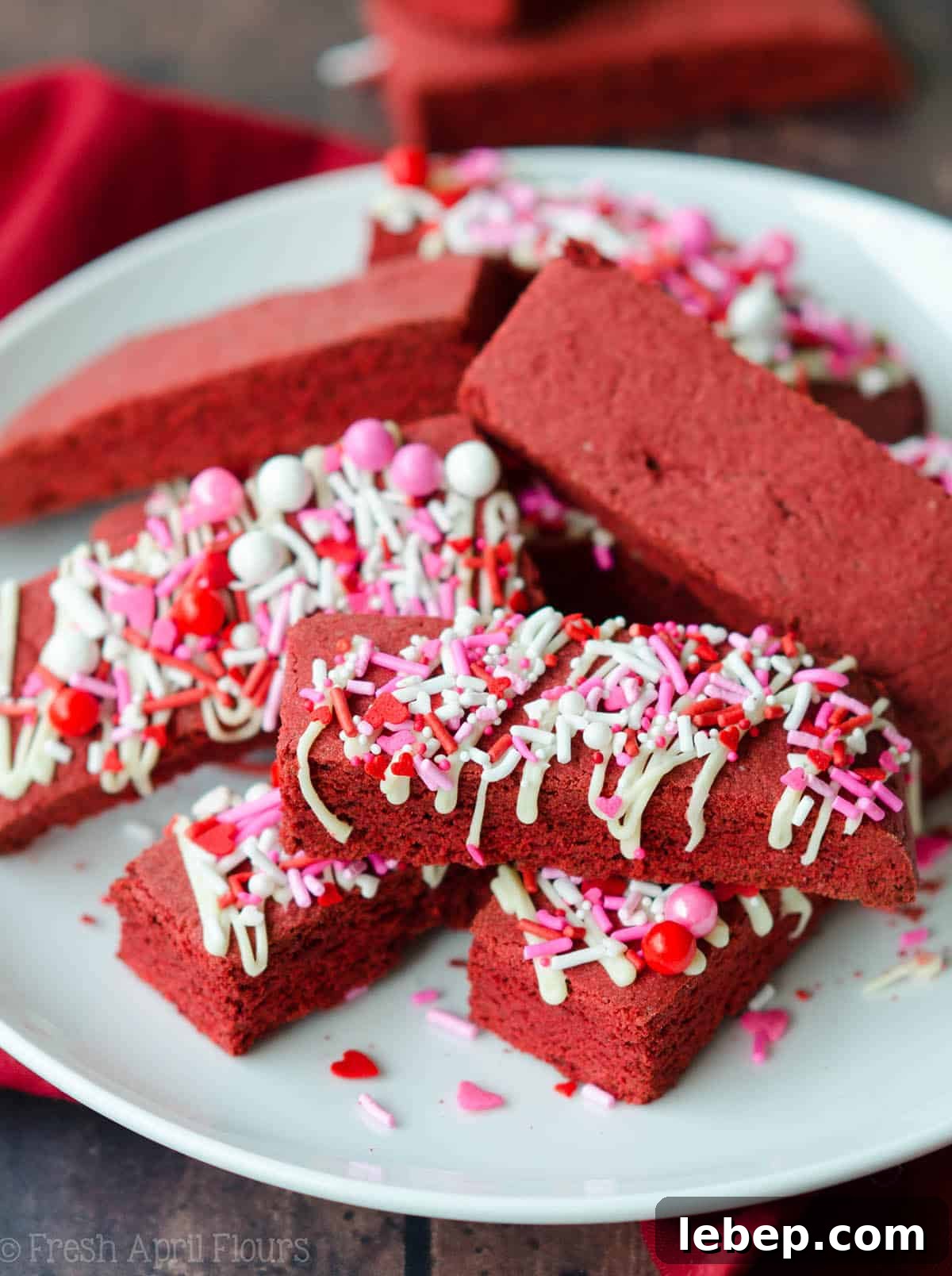 30+ Irresistible Red Velvet Recipes for Cakes, Cookies & More 6 Red Velvet Biscotti: A Valentine's Day twist on classic biscotti using red velvet cake mix.